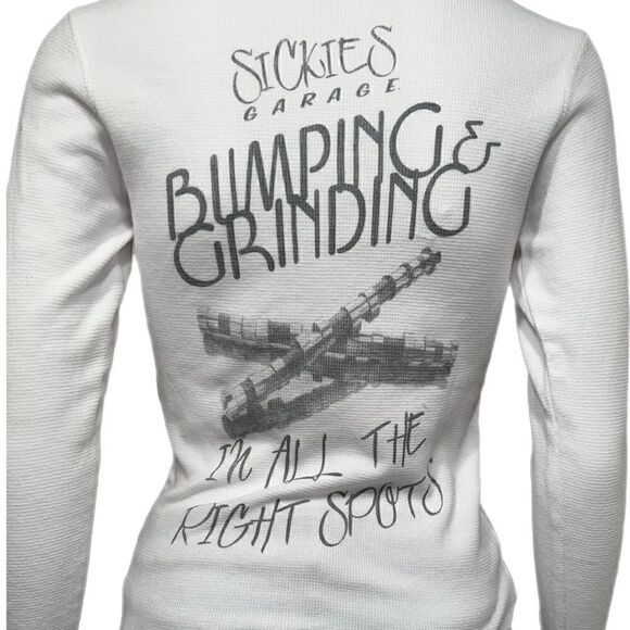 Sickie’s Garage Vintage Pin Up Waffle Long Sleeve Tee - Picture 6 of 9